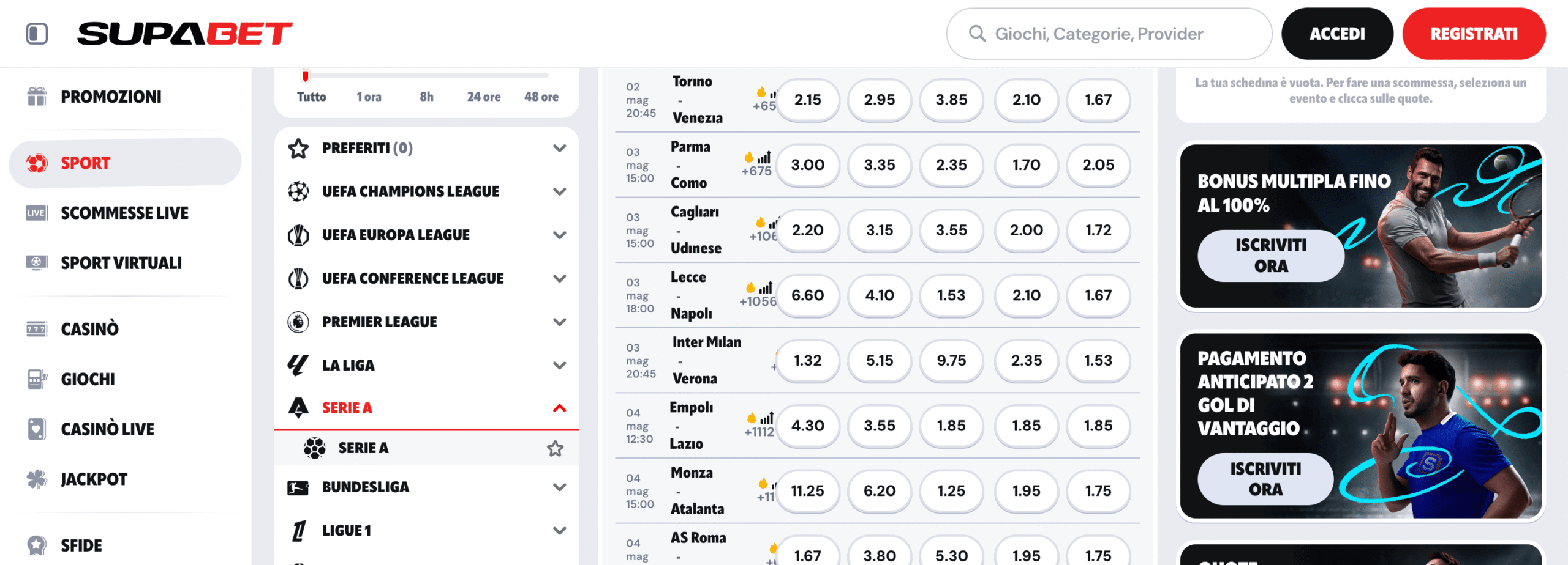 Supabet Scommesse
